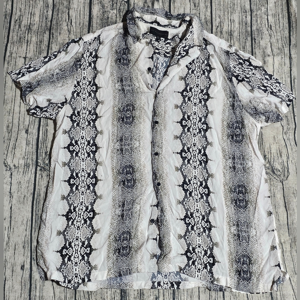 No Boundaries Button Up Snake Print Top